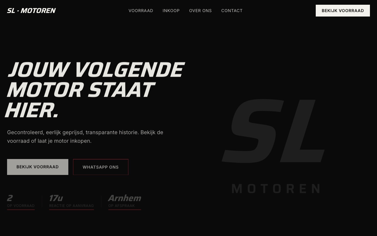 SL Motoren - motorhandel website